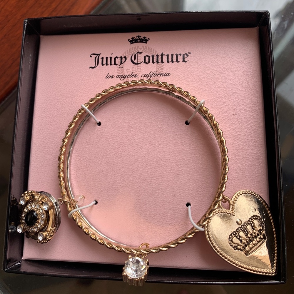juicy couture gold and silver bracelet with charms